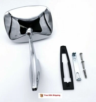 Outside Door Mirror  w/ Ribbed Base 1970-1972 Chevelle, El Camino & Monte Carlo - Imagen 1 de 4