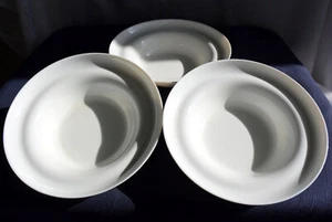 3 High Rim 7 7/8" Coupe Bowls Maja Ganscyniec Ikea Sweden Tempered White Glass - Picture 1 of 8