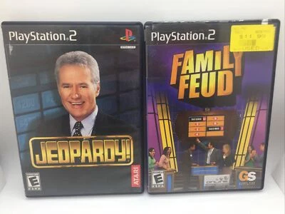 Jeopardy! & Family Feud  (Sony PlayStation 2) PS2 Lot w/ Manuals Black Label - Image 1 of 3