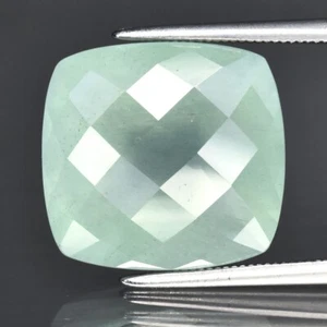๐ Big! 11.10ct 14.7x13.8mm Cushion Natural Green Beryl - Brazil Gem - Picture 1 of 4