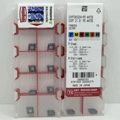 10pcs CCMT060204-PS AH725 Tungaloy Tools CNC blade Carbide inserts Original