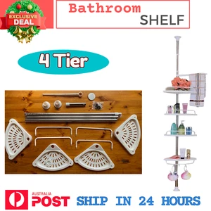 Telescopic Shower Corner Shelf Caddy Hold Bathroom Organiser Storage Rack Melb - Picture 1 of 9