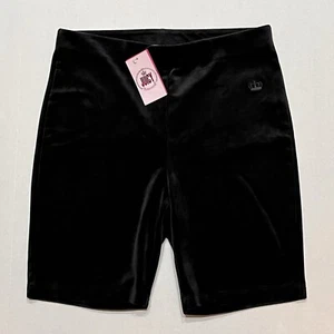 Juicy Couture Velour Black Biker Shorts Size Large Y2K - Picture 1 of 8