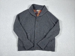Cárdigan Suéter DULUTH Hombres XL Lana Merino Alpaca Chal Cuello Franela Forrado - Imagen 1 de 10