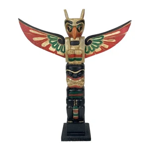 Zeckos 20 Inch Tall Northwest Coast Style Wooden Totem Pole - Picture 1 of 9
