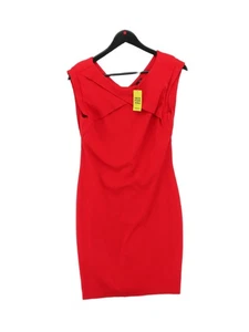 Mango Women's Midi Dress M Red Viscose with Elastane, Polyester T-Shirt Dress - Picture 1 of 6