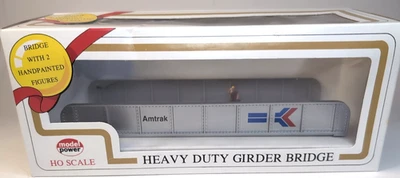 MODEL POWER - Heavy Duty Girder Bridge W/ Figures "AMTRAK" - HO Scale - Image 1 of 4