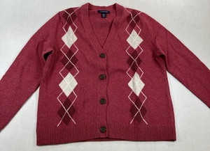 NWT Land's End Girls Pink Cotton Blend Argyle, Size M-P (10-12) - Picture 1 of 7