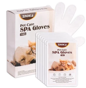 7 x Znoka Pet Grooming Five Finger Glove Dog & Cat Bathing Wipes - Picture 1 of 4