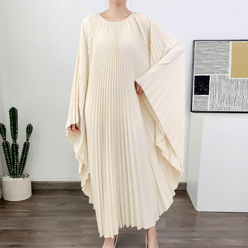 OFF WHITE Abito Irregolare Sciolto Taglie Forti Abito Lungo Donna Elegante Nuovo Abito Casual Sciolto