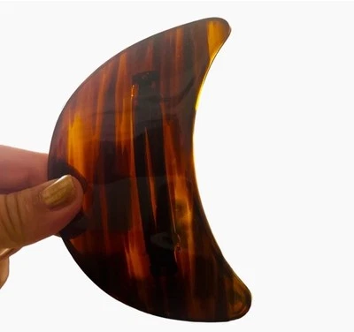 Vintage French Moon Barrette, XL, Handmade Gigantic French Hair Clip, Deadstock - Image 1 of 4