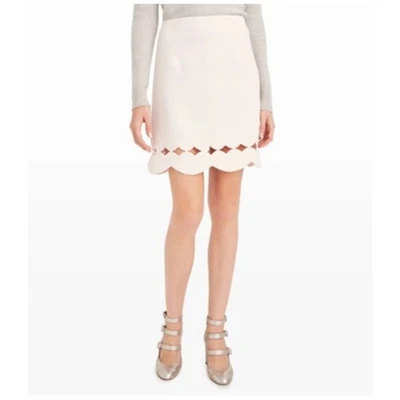 Club Monaco Atrina Skirt Size 8 Pink Pearl Scalloped Cutout Hem Zip NWT Chic - Image 1 of 4