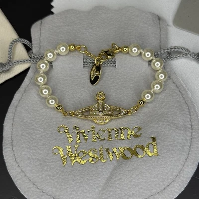 Vivienne Westwood Bracelet Pearl Gold Silver Planet Orb WITH BOX - Image 1 of 4