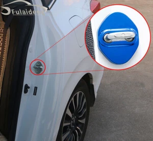 Blue Door Lock Cover Catch Protector Trims Steel For Honda Vezel HR-V 2016-2022 - Picture 1 of 5