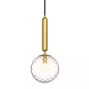 Modern Pendant Light G9 Hanging Lamp Living Room Glass Shade Brass - Picture 1 of 11