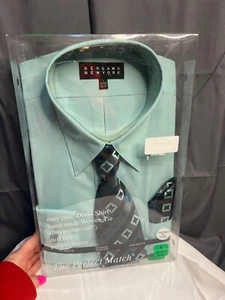 Bergamo New York Shirt, Tie & Cufflinks Size L 16-16.5 NIP! - Picture 1 of 8