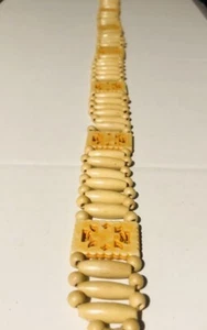 Long vintage handmade wooden beaded belt 32” Plus Rope - Picture 1 of 5