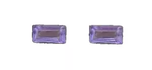 Two 3mm x 1.5mm Custom Cut Rectangle Baguette Amethyst Gemstone EBS4514A1/2825 - Picture 1 of 1