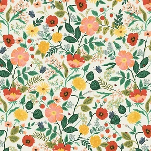 Rifle Paper" Camont"  French Farmhouse in Poppy Fields in Cream Fabric  - Bild 1 von 2