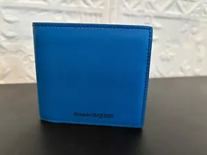 Alexander McQueen Portafoglio Uomo Bifold Bellissimo Blu - Foto 1 di 6