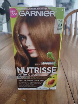 Garnier Nutrisse Ultra Color Spiced Rum B3 Golden Brown Hair Color-New-SHIP 24HR - Image 1 of 4