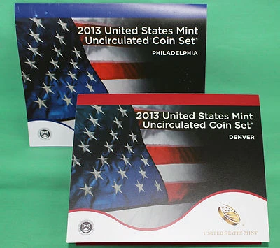 2013 ANNUAL US Mint Uncirculated Coin Set P and D Minted 28 Coins with COA - Image 1 of 4