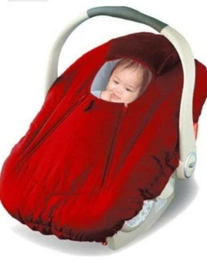 Jolly Jumper Sneak a Peek Sneak-a-Peek Infant Carseat Cover Deluxe (Red)  - Picture 1 of 4