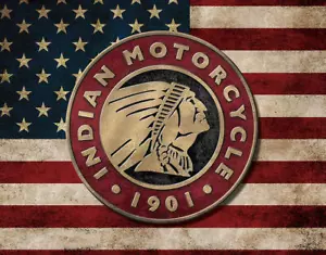Insegna latta metallo moto indiano garage negozio uomo grotta bar decorazione parete casa #2520 - Foto 1 di 1