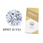 Certifié GEMID D-VS1 couleur HPHT laboratoire lâche cultivé diamant rond coupe brillante