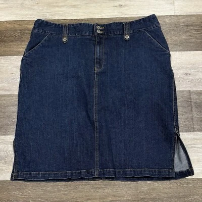 Falda vaquera Sonoma denim para mujer talla 16 bolsillos delanteros planos aberturas laterales elástica en muy buena condición Foto 1 de 4