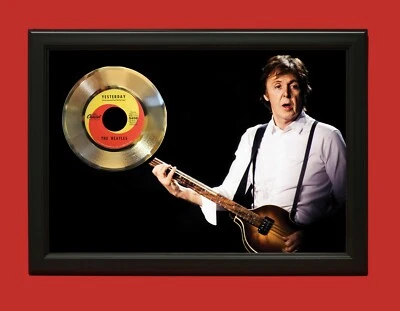 Paul McCartney Yesterday Poster Art Framed 45 Gold Record Display 2 - Image 1 of 4