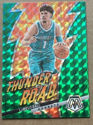 LaMelo Ball Thunder Road Green Prizm 2022-23 Panini Mosaic #16 - Image 1 of 2