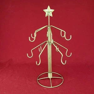 De colección 2 niveles alambre de metal dorado árbol de navidad encimera exhibición de tienda - Imagen 1 de 6