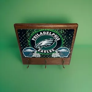 Philadelphia Eagles Rustic Wood Key Holder Man Cave Office wall decor - Picture 1 of 4