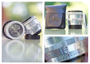 CLA'd Carl Zeiss Jena BIOTAR 58/2 M42 Praktica Red T 10 Blades Preset w/ Stern4x - Picture 1 of 10
