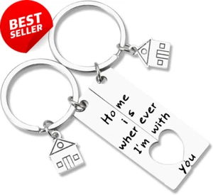 Couple Keychain, Housewarming Gift, Anniversary, Valentine's, Husband Wife - Picture 1 of 12