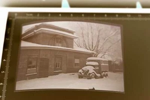 tolles altes Negativ - eingeschneiter LKW - Wehrmacht ??? 25 an Tür - Picture 1 of 2