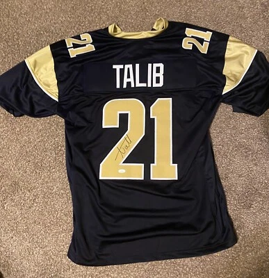 Camiseta deportiva autografiada firmada por Aqib Talib de los Rams con certificación JSA Foto 1 de 4