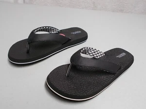 Sandalias acolchadas tanga de cuero sintético negro para mujer Merona talla 8 - Imagen 1 de 11