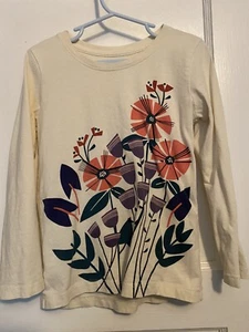 EUC Tea Collection S small 4-5 Flowers Graphic Print Long Sleeve T Shirt tee - Picture 1 of 3