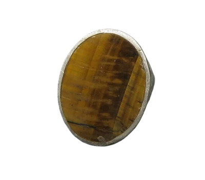 925 Sterling Silver  Vintage Tiger's Eye Oval Cocktail Ring Sz 7.5  RG19160 - Image 1 of 4