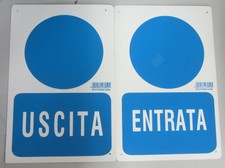 Targhetta Segnaletica Cartello In Plastica X Esterno Entrata Uscita 30 X 20 Cm