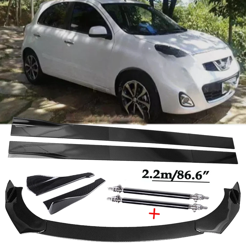 Front Lip Chin Bumper Body Kits 86.6" Side Skirt For Nissan March Hatchback Foto 1 de 4