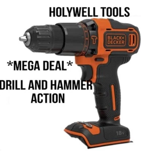 Cuerpo de taladro percutor combinado inalámbrico Black & Decker de 18 V voltios solamente - Imagen 1 de 1