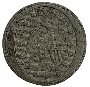Abrigo Águila Botón Servicio General Temprano o Militar con Escudo 16 Estrellas Años 1830-40 - Imagen 1 de 6