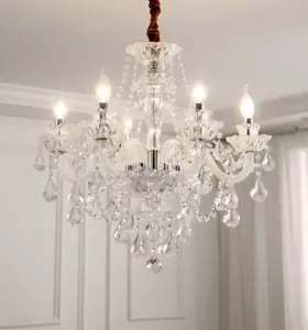 Crystal Chandelier 6 Lights Clear K9 Crystal Luxury Interior Decoration Ceiling - Picture 1 of 7