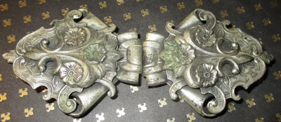 Antiguo Cinturón Victoriano Hebilla 2 Piezas Diseño Flor Entrelazada Foto 1 de 4