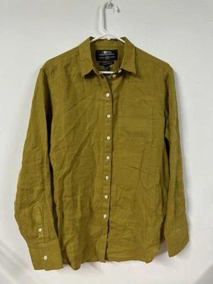 Camisa Clásica J.Crew Garçon Baird McNutt Lino Irlandés Bronceado Oliva Talla 4T Nueva con Etiquetas Foto 1 de 4
