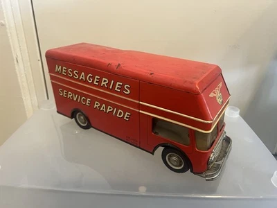 JOUSTRA camion Messageries Service Rapide Jouet Ancien Tôle Vintage  - Photo 1/4