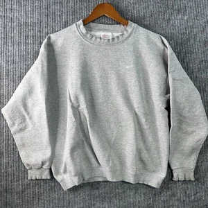 Vintage Nike Sweatshirt Adult Large Gray Blank Embroidered Swoosh - Picture 1 of 15